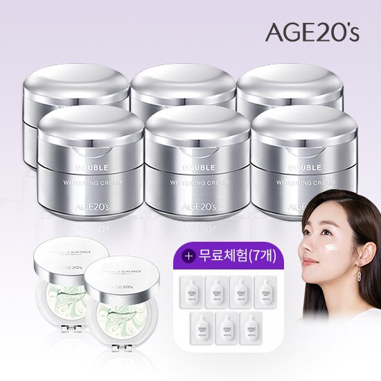 [더블구성] 더블미백크림 더블구성 (본품 45gx6 + 선팩트 12.5gx2 + 체험분x7)