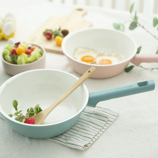 세라믹코팅 인덕션가능 두툼한 5T 밀당팬 (28cm)