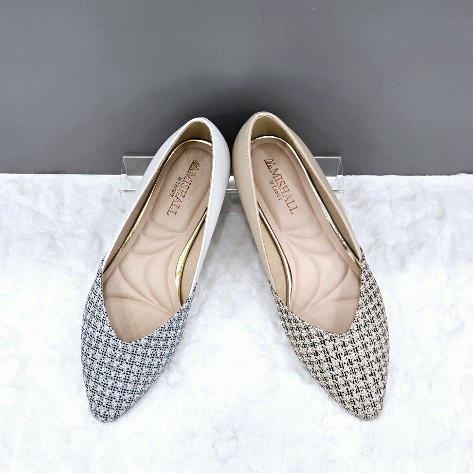 탠디 (패플) [탠디]여성 트위드 포인트 플랫 슈즈 12HH00DS06 W-718 W-717 4DD_JJ