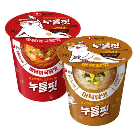 농심 누들핏 떡볶이 국물맛 6입 + 어묵탕맛 6입