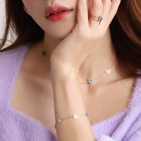 [프리스카제이] 14K 라온 나비 팔찌