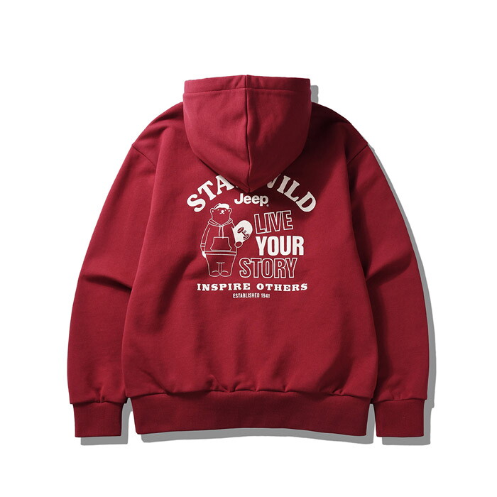 지프 지프 스테이 와일드 보드베어 후드티셔츠 JQ1THU013RD