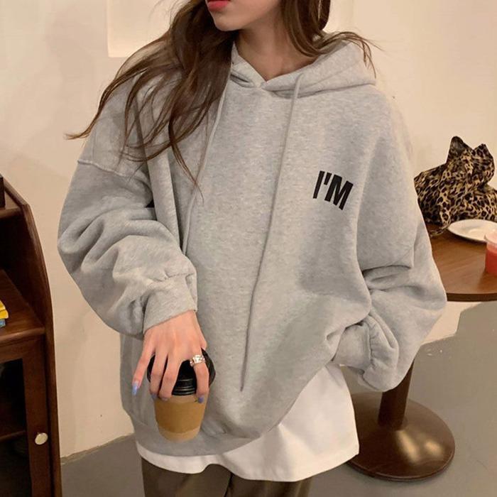 기타 [주식회사 브이와이][JHL70645_51IB]후드 맨투맨 루즈핏 영어 레터링 여자 (29883778A)