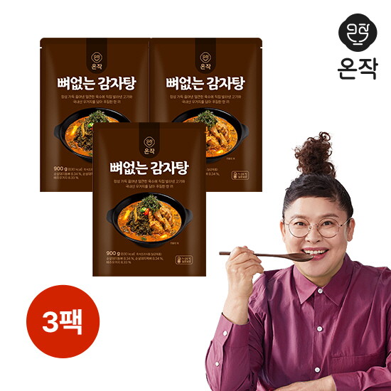 [알뜰총각][알뜰총각][3팩] 온작 순살 가득 뼈없는 감자탕 900g 3팩