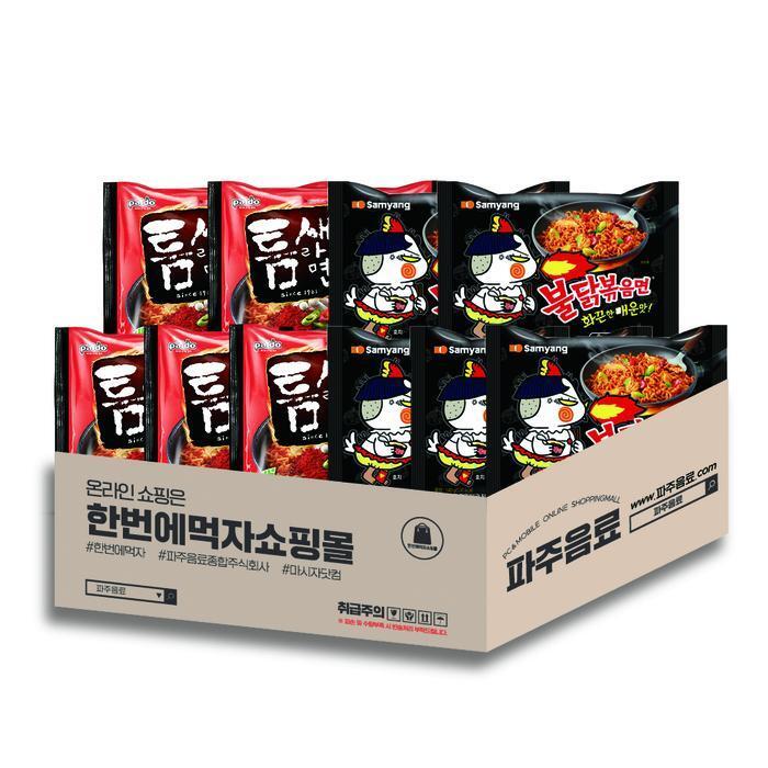 셀러허브 식품 [한번에먹자쇼핑몰] 삼양 불닭볶음면 5봉 + 팔도 틈새라면 5봉 / 총 10봉 불새라면