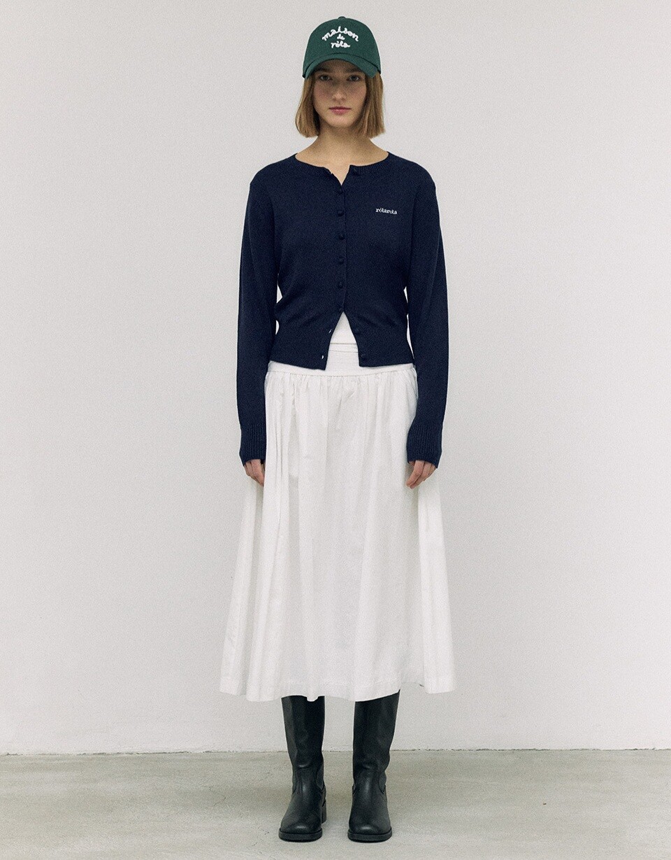 Rielle Riche Shirring Long Skirt ホワイト SS 25 Collection - Hole  