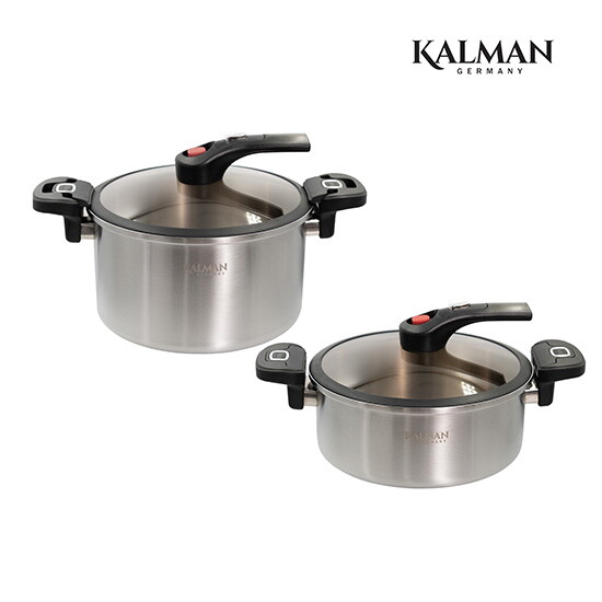 [칼만]★방송에서만★ 칼만 통3중 저압냄비 2종(6L+4L)+스텐찜망2p