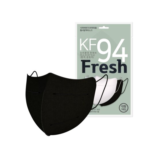 브이콧대 후레쉬 마스크 KF94 새부리형 대형 블랙 100매