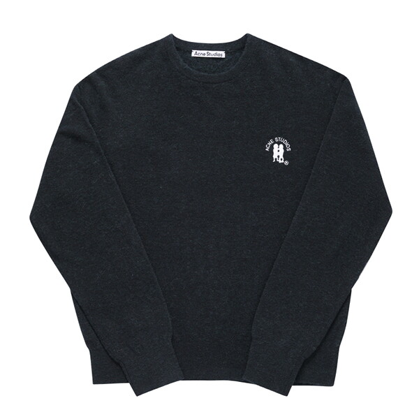 아크네 아크네스튜디오 B60293 DARK NAVY MELANGE (DHG) 로고 남성 니트