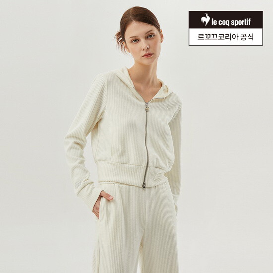 [르꼬끄 공식][30% OFF] 여성 컴피니트 후드 집업 (QO322OFT91)