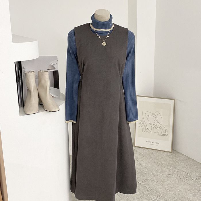 제조자 허니제이 허니제이 / 리비드 옆단추 뷔스티에 롱 원피스(2color)