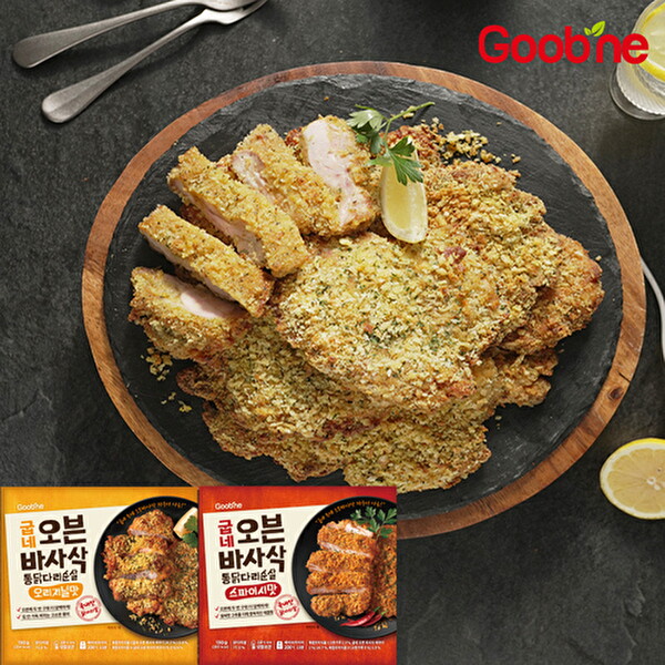 굽네몰 [하프클럽/굽네]오븐바사삭 통닭다리순살 치킨 총 4팩 오리지널 2팩 스파이시 2팩