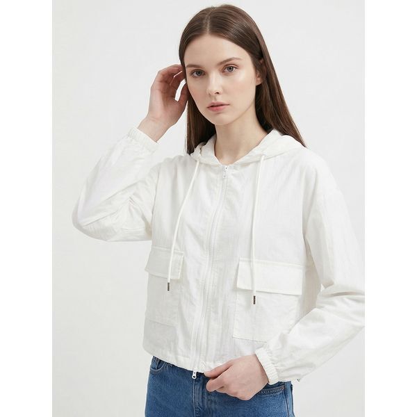 마미스클로젯 [하프클럽/샵앤]여성 방수원단 윈드 투웨이 집업 바람막이 후드 점퍼 NARU-WJP-21176-아이보리