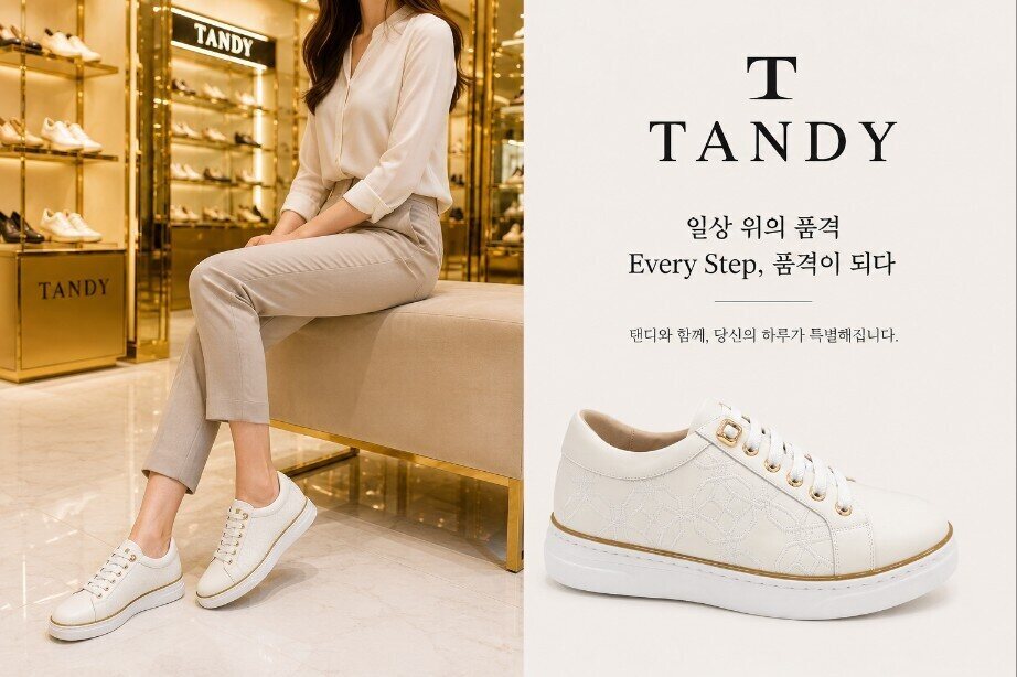 탠디 (패플) [탠디]여성 X2G4R206TH 밴딩 캐주얼 소가죽 스니커즈 4CM_SH
