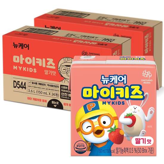 [대상웰라이프][빠른배송] 대상웰라이프 뉴케어 마이키즈 딸기맛 (150mlx24팩), 2박스