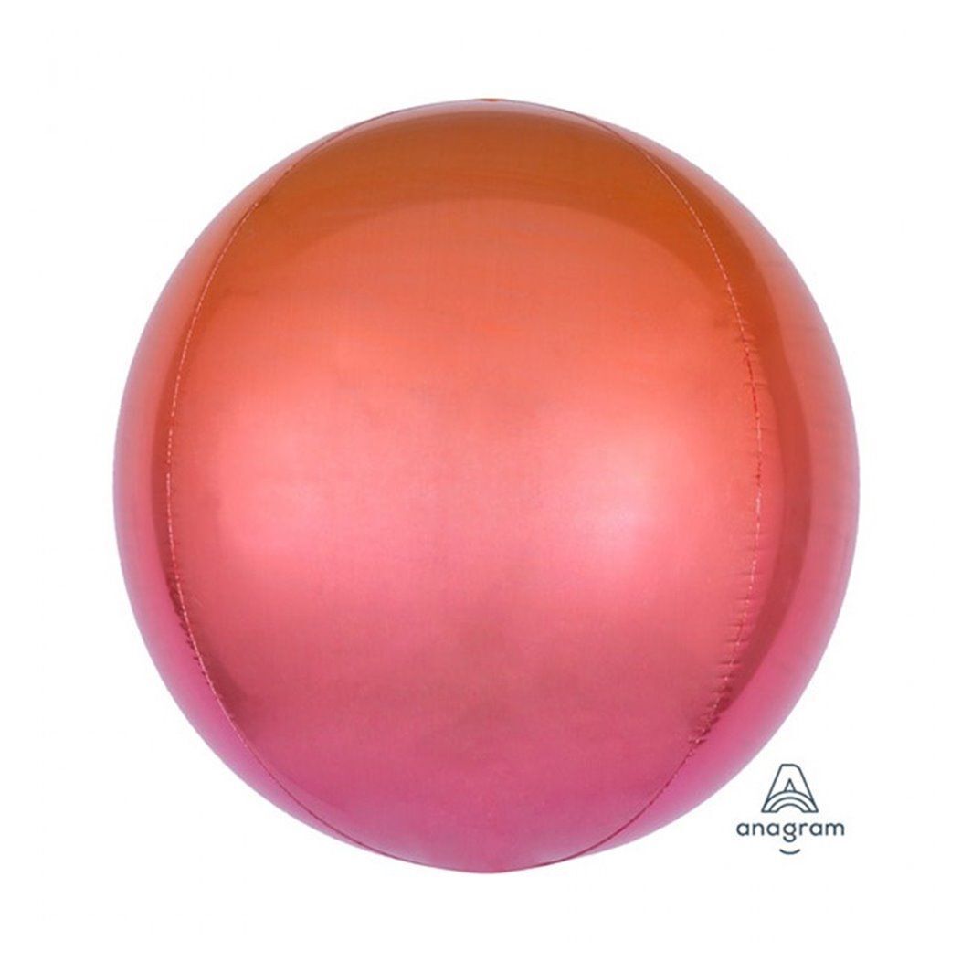 지오벤처스 PWM - DK 오브옹브레은박풍선(레드오렌지)생일풍선