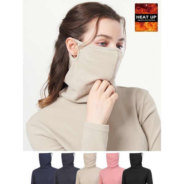 (주)이지바이 이지바이 [하프클럽/이지바이]투엘라 여성 윈터쉴드 아웃도어 고밀도 기모 일체형 마스크넥 티셔츠(W6WT17)