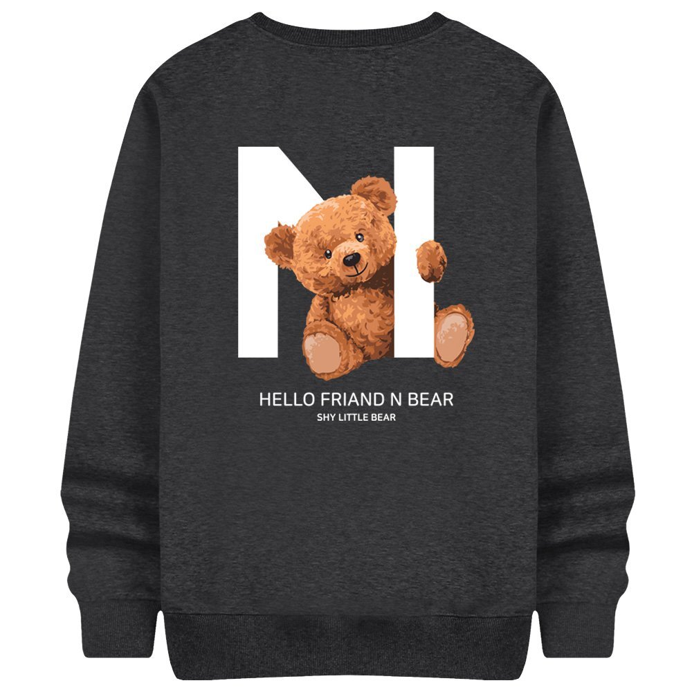 주식회사 마이스탈 네스파(남성) [네스파][당일발송/타임특가] 헬로엔베어 오버핏 맨투맨 티셔츠 커플 긴팔 빅사이즈 남녀공용 SMD_0072 (7Color)