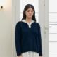 [엽페(서울쇼룸)][엽페] OVER COLLAR KNIT_NAVY