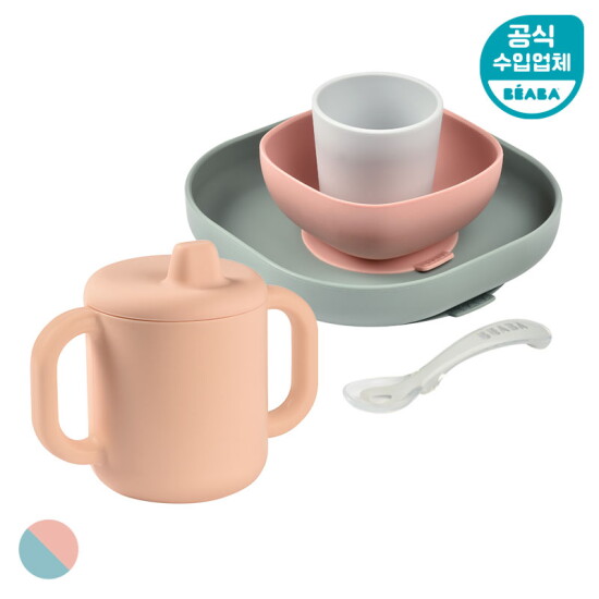[베아바][베아바] 플래티넘 실리콘 스파우트컵+4종 흡착식판 식기세트
