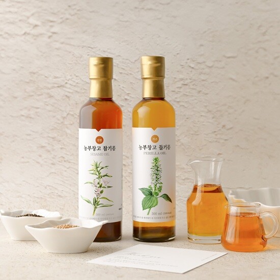 [농부창고]농부창고 진한참기름 저온들기름 300ml 선물세트