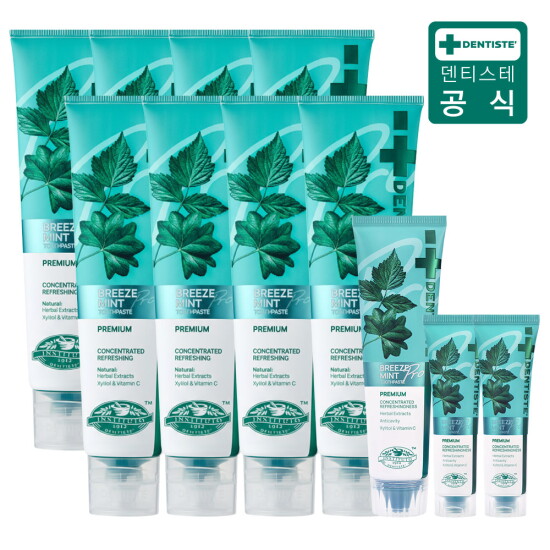 [덴티스테]최신상 불소함유 뉴브리즈민트 프로 (180gx8개 + 60g + 20gx2개)