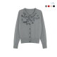 [LBL]◎25SS 실크블렌디드 플라워 아플리케 가디건+하프니트 앙상블