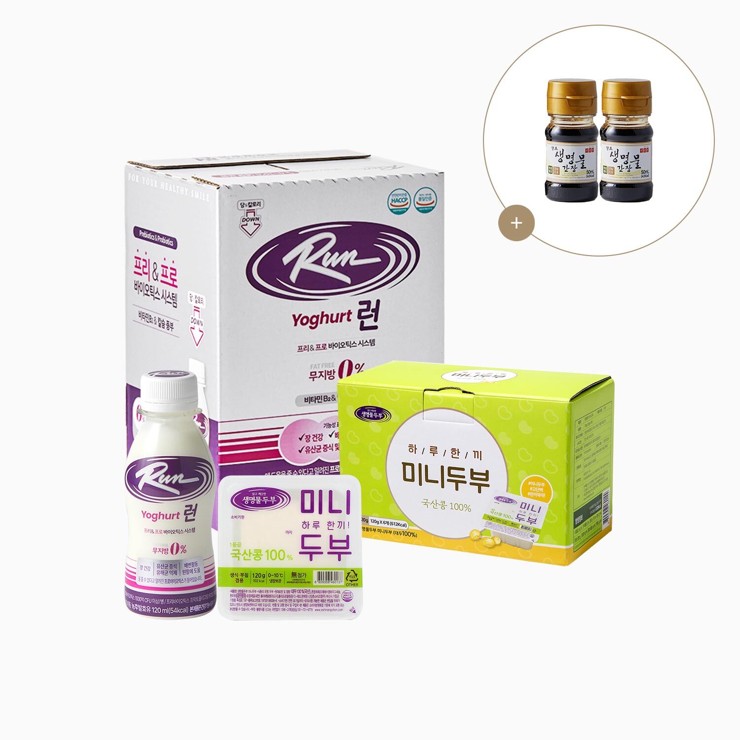 신앙촌 (신앙촌) 프로바이오틱스 요구르트 런 12병 + 미니두부 6개입 미니간장2병