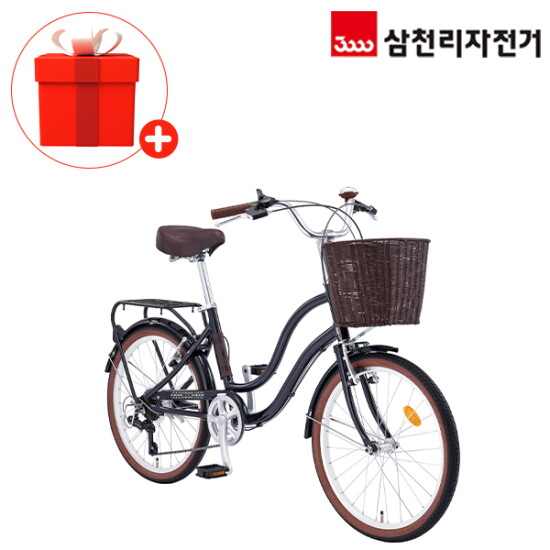 [삼천리자전거(유니랜드2)]삼천리 2025 완조립 22 루시아 7단 초등학생 주니어 알루미늄 시티 클래식 바구니 자전거