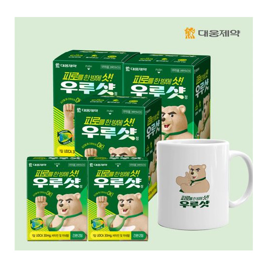 [대웅제약][엘라이브] 우루샷 정 (20정 x 3박스) + (2정 x 2박스) + 머그컵