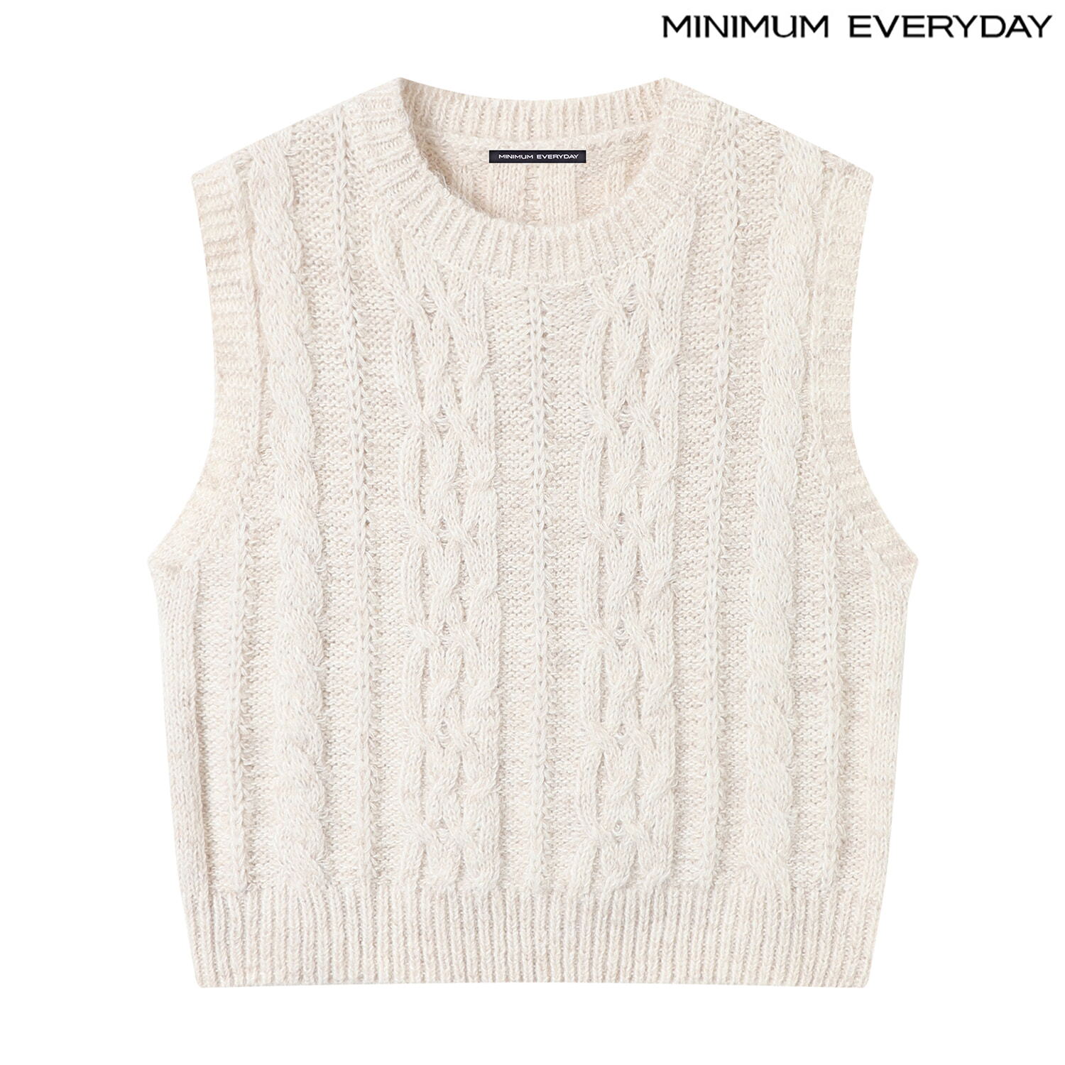 상세참조 미니멈 (미니멈 에브리데이)베이직 케이블 라운드넥 니트 베스트 (EB4VW006D)