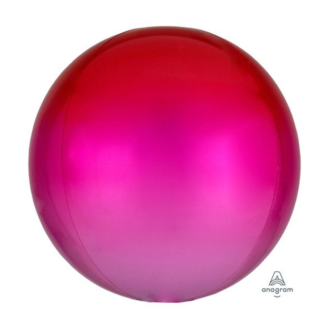 지오벤처스 PWM - DK 오브옹브레은박풍선(레드핑크) 생일 풍선