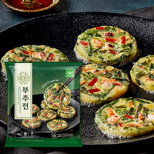 레인보우마켓 (사옹원) 더 제대로 만든 부추전 1kg 냉동 (약 30g X 33개입)