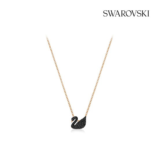 (본사정품) Iconic Swan Small 로즈골드 블랙 네크리스 5204133