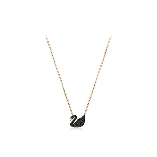 (본사정품) Iconic Swan Small 로즈골드 블랙 네크리스 5204133
