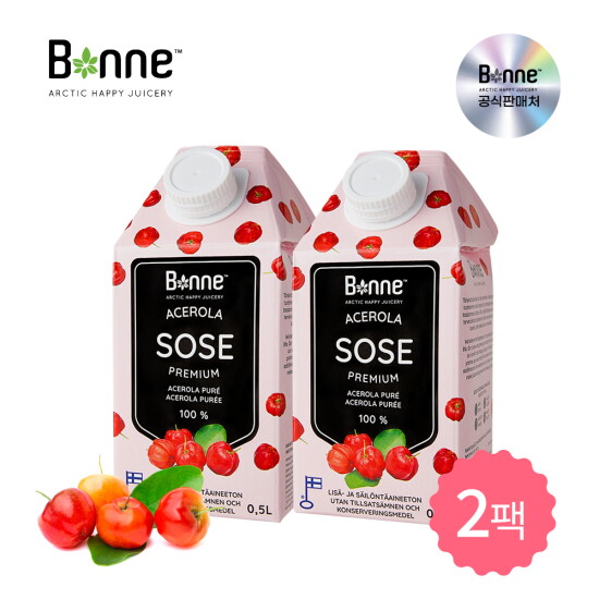 [본네][본네]프리미엄 아세로라 퓨레 주스 500ml 2개입