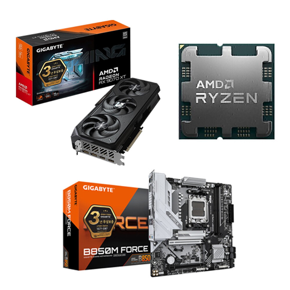 에이엠디 (순정PC) 반본체 게이밍 핵심 3종 라라랜드 패키지 7800X3D/B850M/RX9070XT