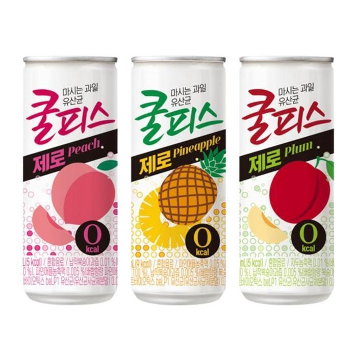 셀러허브 식품 동원 쿨피스 제로 230ml 파인애플 10개 + 복숭아 10개 + 자두 10개 / 총 30개