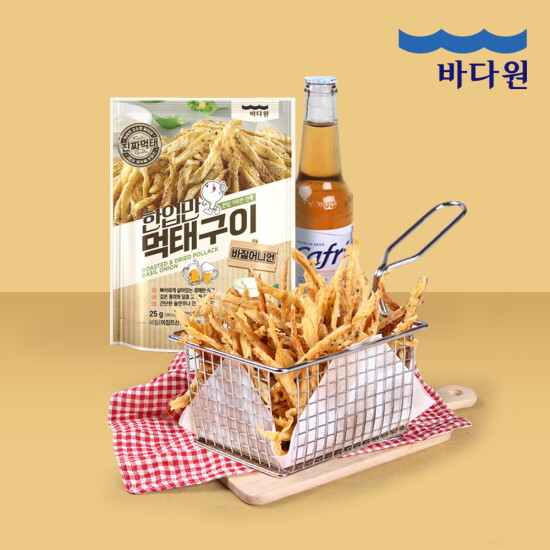 [바다원(주)][바다원] 한입만 먹태구이 바질어니언 25g x 4봉