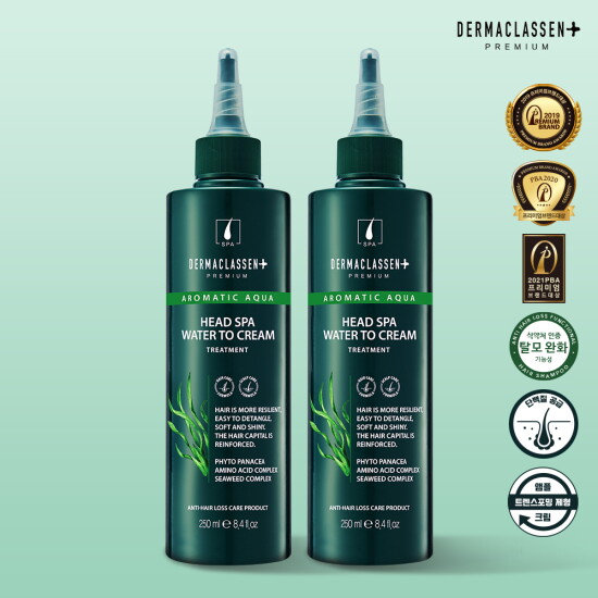 [더마클라센]★초특가★ 헤드스파 워터 투 크림 물미역 트리트먼트 250ml*2