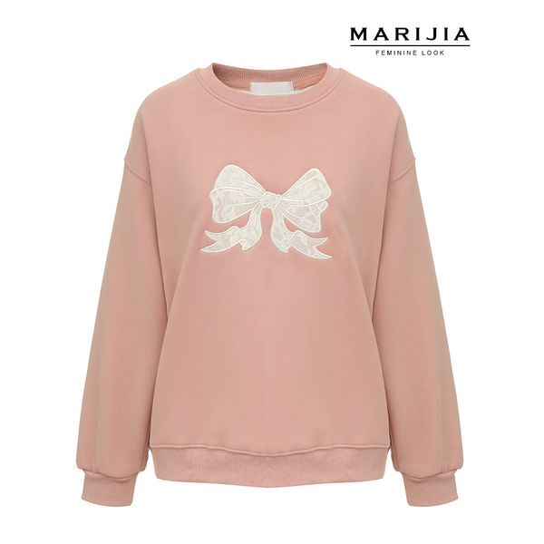 MARIJIA 마리지아(하프) [하프클럽/마리지아]리본 레이스 패치 맨투맨 MTEA80008