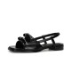 [포멜카멜레][포멜카멜레] 쁘띠보우 플랫샌달 BLACK 2cm