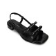 [포멜카멜레][포멜카멜레] 쁘띠보우 플랫샌달 BLACK 2cm