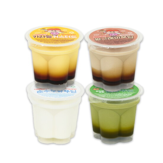 [주디마리]푸딩 4구 웃차차 세트 (커스터드+우유+말차+얼그레이)