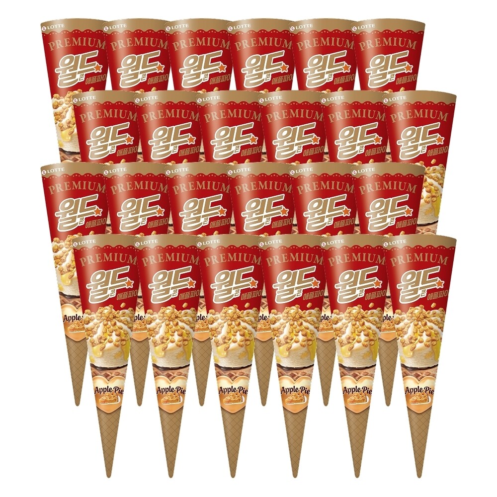 롯데웰푸드 롯데웰푸드 월드콘 북중미 이벤트 프리미엄 월드콘 애플파이 160mlx24
