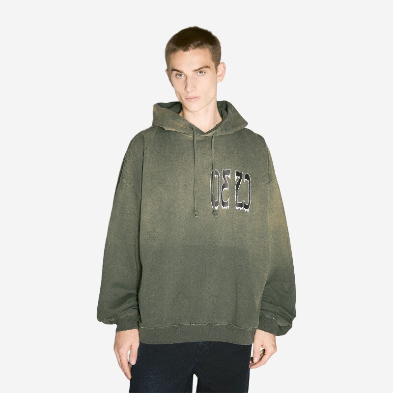 032C 032씨 스플라이스트 버블 코튼 로고 후드티 F24 URC 0632 450 FADED OLIVE DRAB