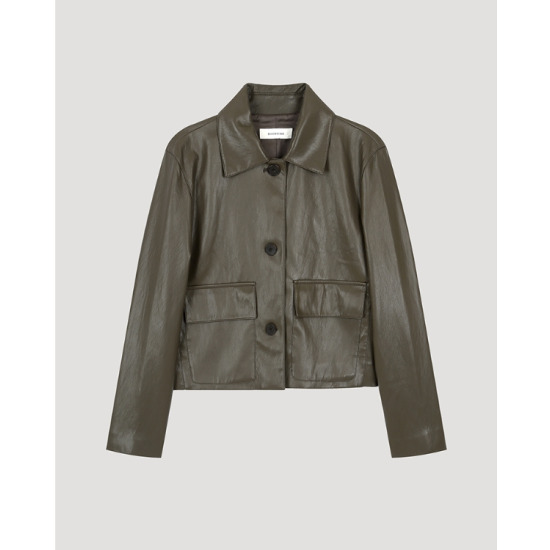 아웃 포켓 레더 자켓 SWWJKO32050