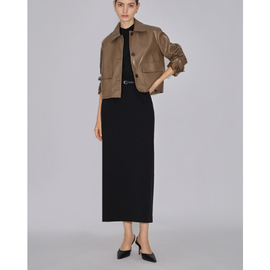 아웃 포켓 레더 자켓 SWWJKO32050