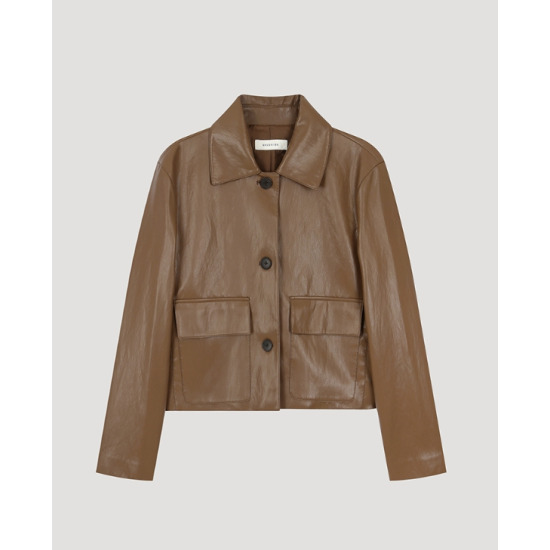 아웃 포켓 레더 자켓 SWWJKO32050