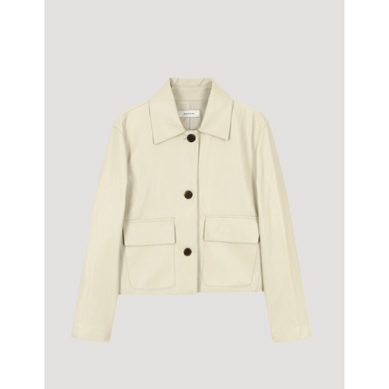 아웃 포켓 레더 자켓 SWWJKO32050